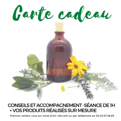 carte cadeau d'un accompagnement et produit sur mesure